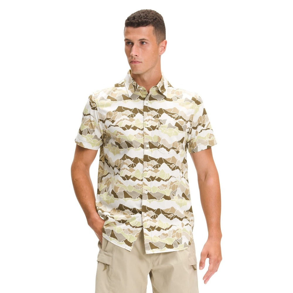 THE NORTH FACE Men's Short Sleeve Baytrail Pattern Shirt, Military Olive, XL NEW